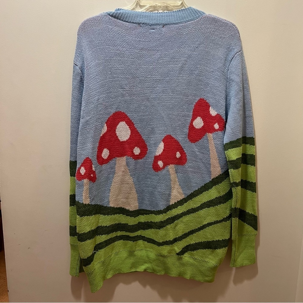 Miss Sparkling boho Mushroom field cardigan colorful red green blue large EUC - Picture 5 of 9